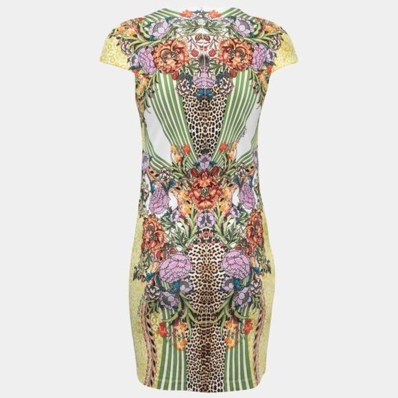 NWT Just Cavalli Gorgeous Rare Animal Floral Print Mini Bodycon Dress size XS - Picture 4 of 16